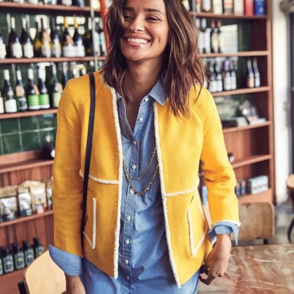 Boden Mustard Blazer with Cream Accents - Picture 1 of 11